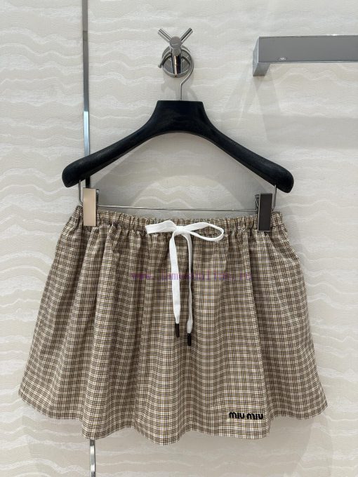 AB73921 Miu Miu Girls' Dressing Intelligent Molecular Academy Style Fine Plaid Flower Bud Fluff iqze3ash - Image 2