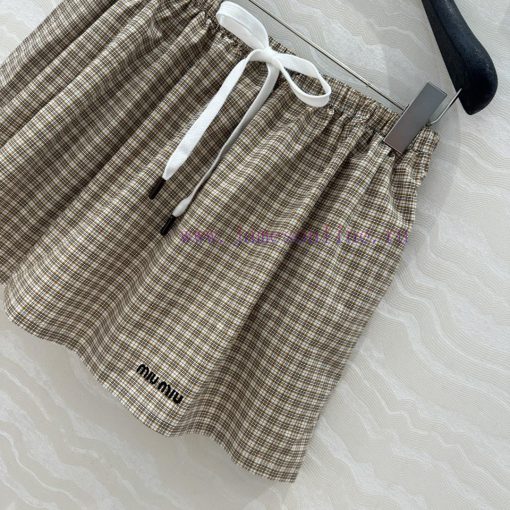 AB73921 Miu Miu Girls' Dressing Intelligent Molecular Academy Style Fine Plaid Flower Bud Fluff iqze3ash - Image 5
