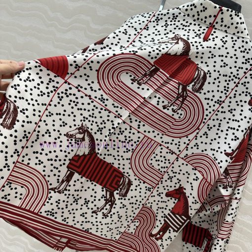 ️ AC73625 H Pop Style Steed Pendant Positioned Printed Silk Shirt 100% Silk Twill Texture Super l9ex5rfo - Image 10