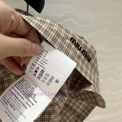 AB73921 Miu Miu Girls' Dressing Intelligent Molecular Academy Style Fine Plaid Flower Bud Fluff iqze3ash - Image 9
