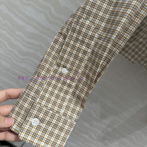 AC73922 Miu Miu Girls' Dressing Intelligent Molecular Academy Style Fine Grid Short Shirt Tempe smkp97ft - Image 7