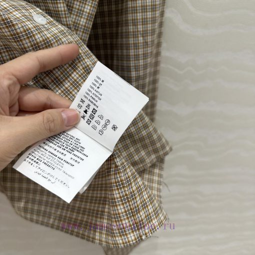 AC73922 Miu Miu Girls' Dressing Intelligent Molecular Academy Style Fine Grid Short Shirt Tempe smkp97ft - Image 9