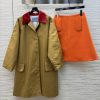CT75379 Prada 25 Spring/Summer Show Contrasting Corduroy Collar Loose Windbreaker Mid Length Ja qsnhi4d2