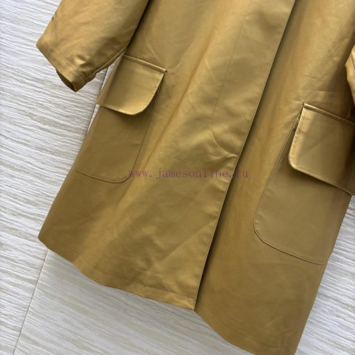 CT75379 Prada 25 Spring/Summer Show Contrasting Corduroy Collar Loose Windbreaker Mid Length Ja qsnhi4d2 - Image 7