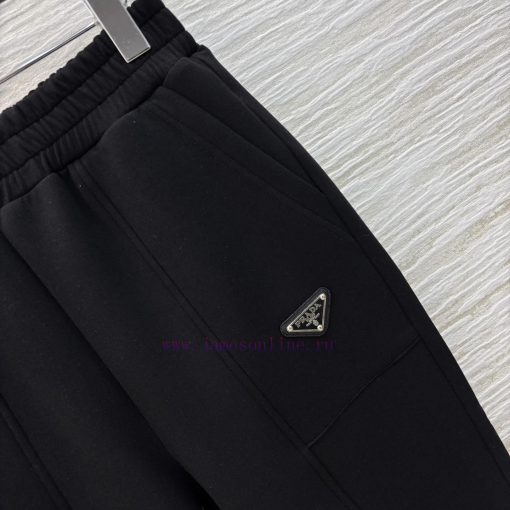 CT75380 Prada 25 Early Spring Triangular Decoration Casual Set Space Cotton Fabric Short Hooded rny1clns - Image 7