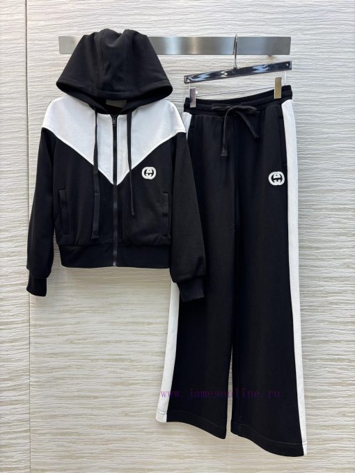 CT75382 Gucci 25 Early Spring New Collection Casual Sports Set With Contrasting Color And Zippe jvu1oux5 - Image 2
