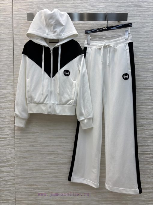 CT75382 Gucci 25 Early Spring New Collection Casual Sports Set With Contrasting Color And Zippe ng6a62p2
