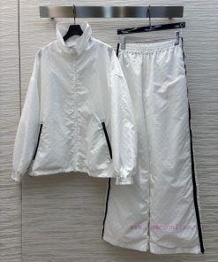CT75383 Gucci 25 Early Spring Popular Nylon Double G Jacquard Series Set With Stand Up Collar Z y1gjfeps