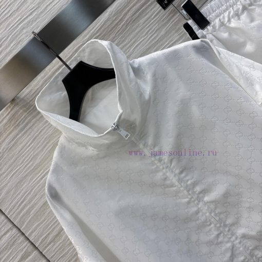 CT75383 Gucci 25 Early Spring Popular Nylon Double G Jacquard Series Set With Stand Up Collar Z y1gjfeps - Image 4