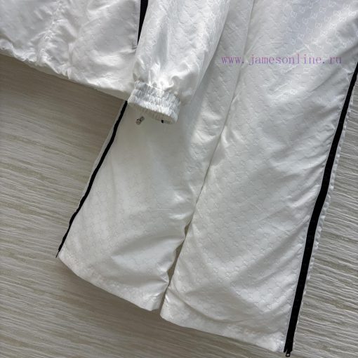 CT75383 Gucci 25 Early Spring Popular Nylon Double G Jacquard Series Set With Stand Up Collar Z y1gjfeps - Image 8