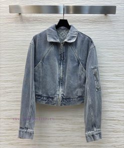 CW75396 Fendi 25 New Style Collar Short Denim Jacket With Letter Lining Three-dimensional Cutti 1kl6h8tc