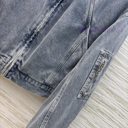CW75396 Fendi 25 New Style Collar Short Denim Jacket With Letter Lining Three-dimensional Cutti 1kl6h8tc - Image 8