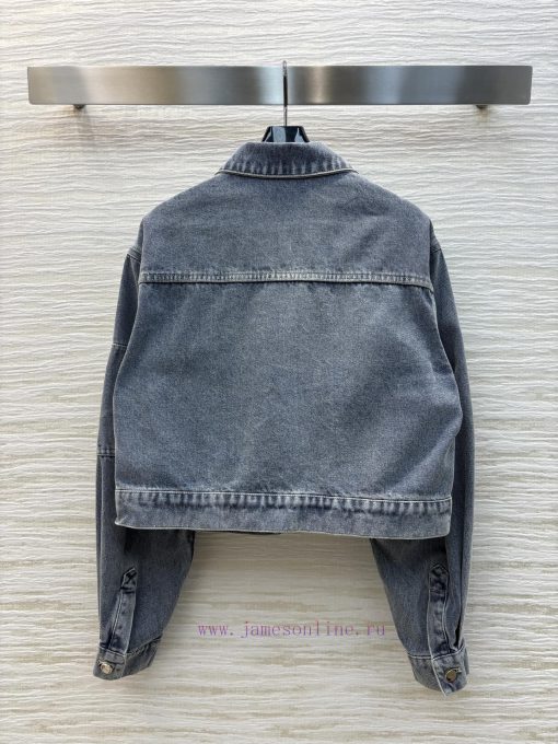 CW75396 Fendi 25 New Style Collar Short Denim Jacket With Letter Lining Three-dimensional Cutti 1kl6h8tc - Image 9