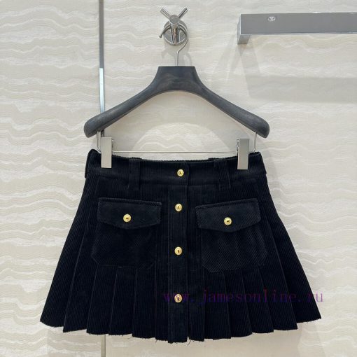 AB73299 Miu Miu Girls' Dressing Intelligence Molecular Academy Wind Light Core Velvet Folded Ha v62v4n05