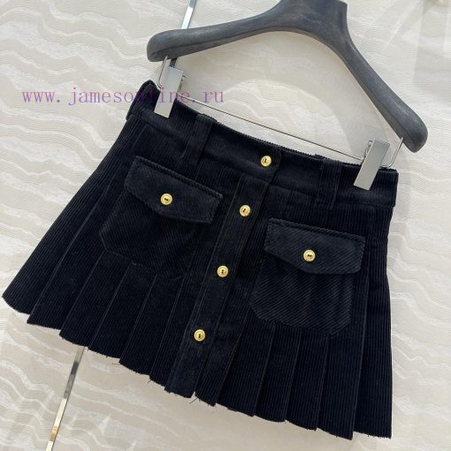 AB73299 Miu Miu Girls' Dressing Intelligence Molecular Academy Wind Light Core Velvet Folded Ha v62v4n05 - Image 3