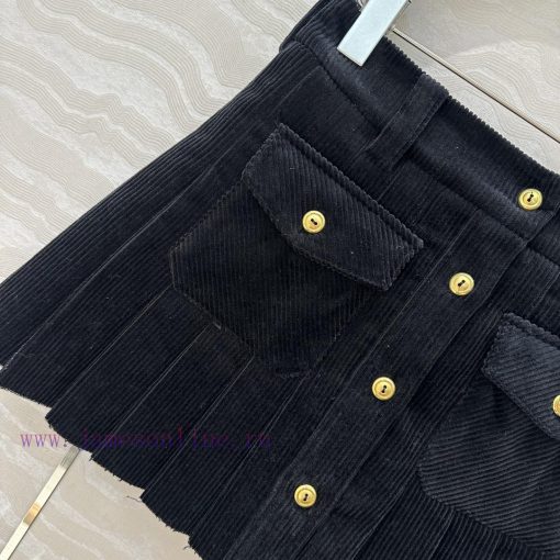 AB73299 Miu Miu Girls' Dressing Intelligence Molecular Academy Wind Light Core Velvet Folded Ha v62v4n05 - Image 5