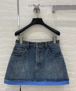 AB73797 Miu Miu Girls' Dressing: Intellectual Molecular Academy Style Denim Denim Half Skirt Re jppik7lq