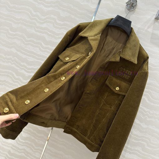 AW73300 Miu Miu Girls' Dress Up Intelligent Molecular Academy Wind Light Core Velvet Jacket Wit cm8oqv3a - Image 8