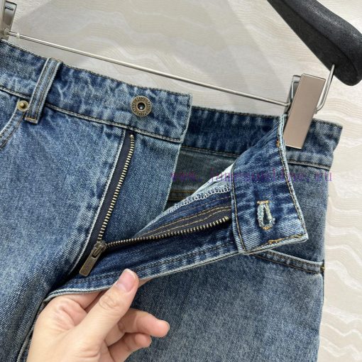 AB73797 Miu Miu Girls' Dressing: Intellectual Molecular Academy Style Denim Denim Half Skirt Re jppik7lq - Image 7