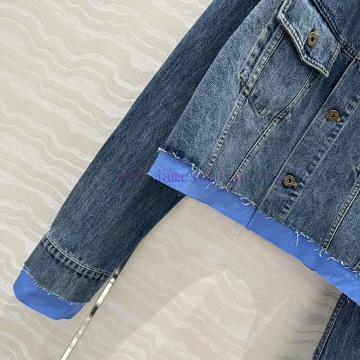 AW73798 Miu Miu Girls' Dress Up: Intellectual Molecular Academy Style Denim Denim Jacket Retro 5pa46b4f - Image 7