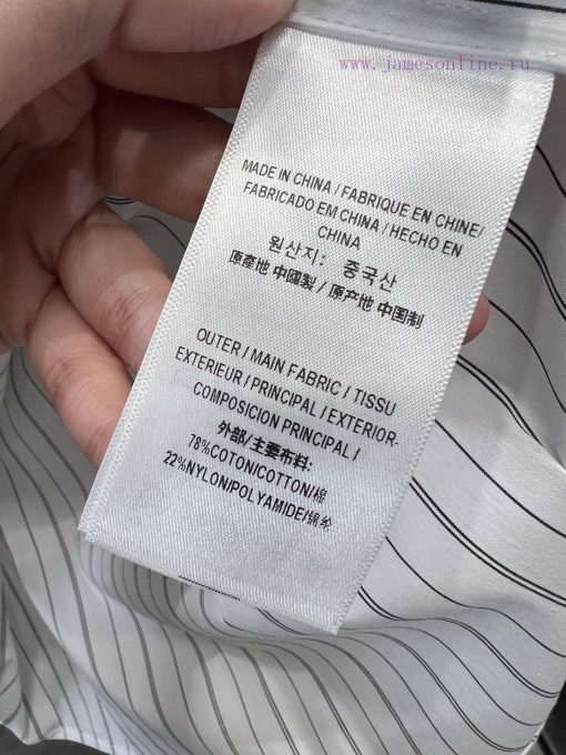 ZC60216 Burberry 25Ss Early Spring New White Striped Wide Waist Waist Long Sleeve Shirt | Produ 18o35dsn - Image 10