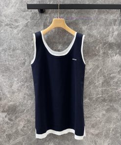 ZT60220 Mium * U 25Ss Early Spring New Logo Jacquard Knitted Mini Tank Top Skirt 丨 Developed By gy52cmmv