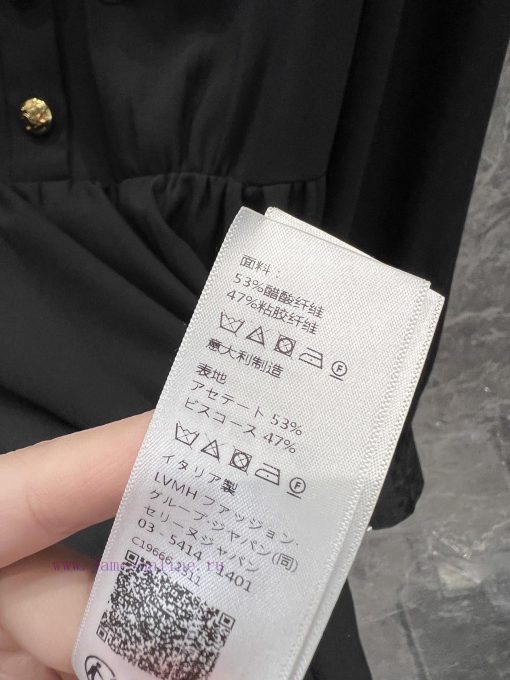 ZL60222 Celine 25Ss Early Spring New Bead Collar Dress | Produced Handmade Bead Sewing Wrinkle j3g50i4g - Image 10