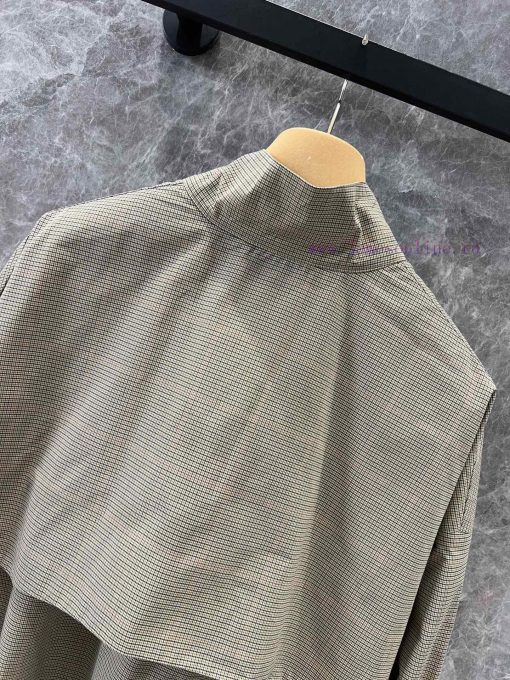 ZW60221 MiuMiuiu 25Ss Early Spring New Letter Grid Button Stand Up Collar Jacket 丨 YB Developed jjtjwdxv - Image 6