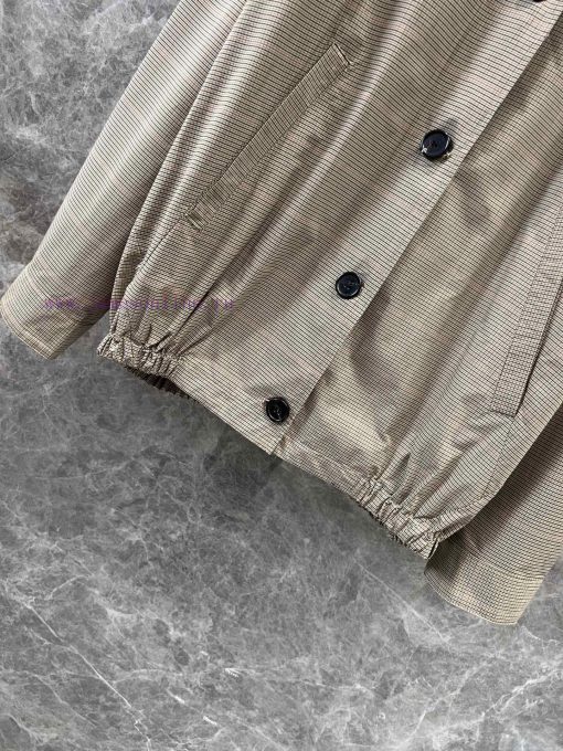 ZW60221 MiuMiuiu 25Ss Early Spring New Letter Grid Button Stand Up Collar Jacket 丨 YB Developed jjtjwdxv - Image 8