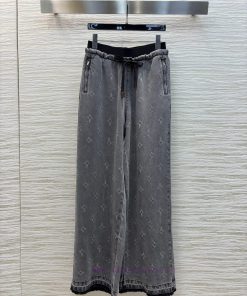 CK75508 Louis Vuitton 25 Spring/Summer Logo Printed Tencel Denim Wide Leg Pants Customized Lase 4v782bcy