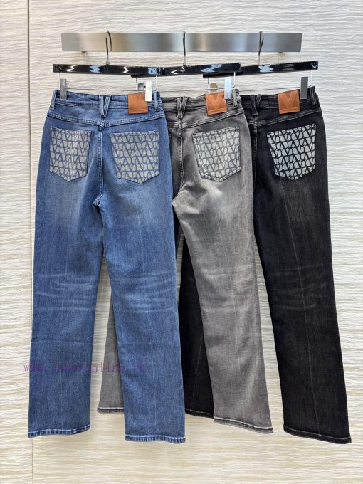 CK75509 Valentino 25 New Style Versatile And Easy To Wear Back Pocket V-Pattern Jeans This Pair aku35b0i - Image 3