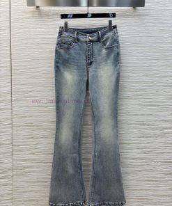 CK75510 Loewe 25SS Classic Pattern Embroidered Micro La Jeans Are Simply A Walking Leg Show Art qhg7d5bn