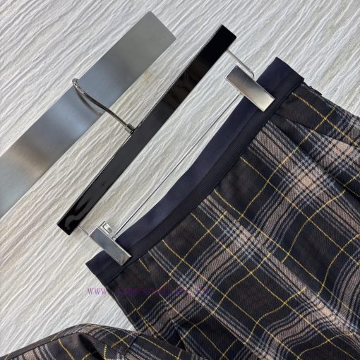 CT75517 Fendi 25 Early Spring Plaid Wool Pilot Jacket Flap Pocket Short+wool Plaid Shorts Set C prvh55h9 - Image 4