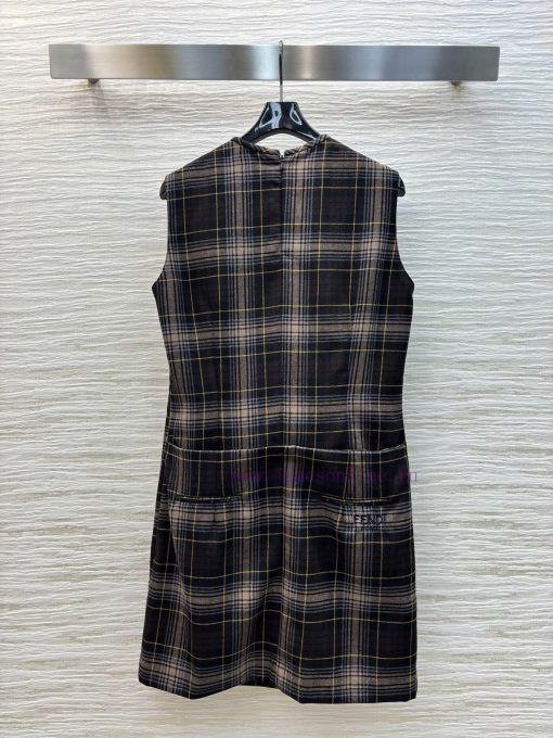 CL75518 Fendi 25 Early Spring Plaid Sleeveless Dress With Simple And Atmospheric Design Instant com31jij - Image 9