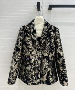 High End BW73676 Dior 25 Early Spring Vacation New Product Black Gold Chardons Pattern Flower E 00lgz09s