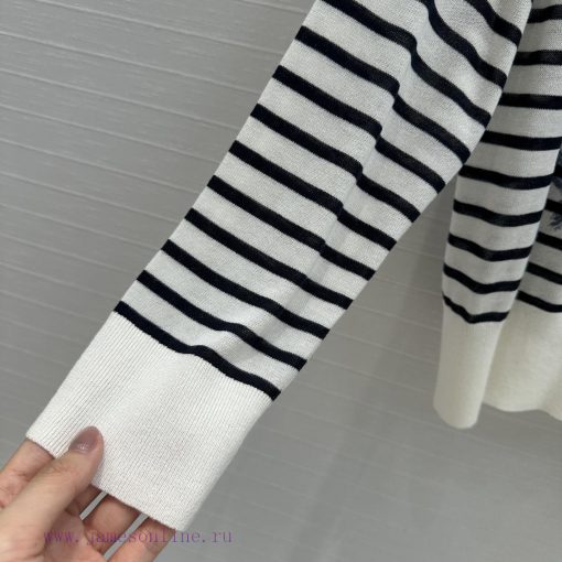 BT75522 Miss Dior Navy Style Stripe Star Flower Print Hoodie Design Linen Knitted Shirt Stripe 9bk3uqy2 - Image 5