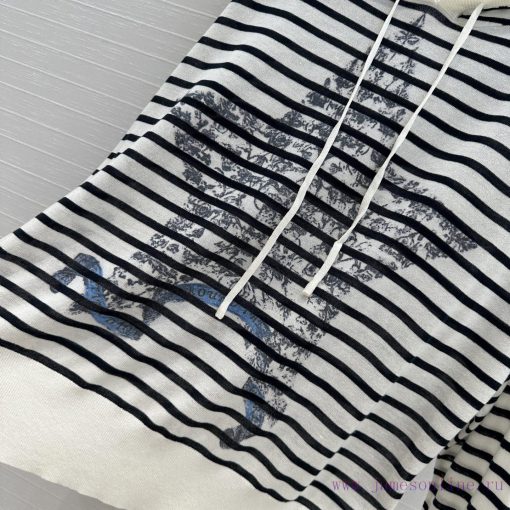 BT75522 Miss Dior Navy Style Stripe Star Flower Print Hoodie Design Linen Knitted Shirt Stripe 9bk3uqy2 - Image 7
