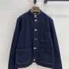 Highly Recommended BW75529 Loro Piana's New Product Is A Vintage Style Stand Up Collar Denim Ja aishgsis