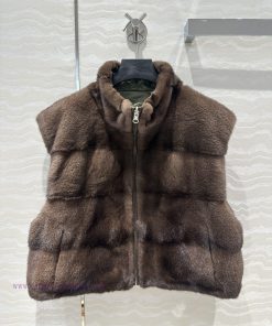 Kimchi Guoning Single Explosive AW70918 Fashionable Premium Mink Grass Vest Imported Mink Splic i7qkvzly