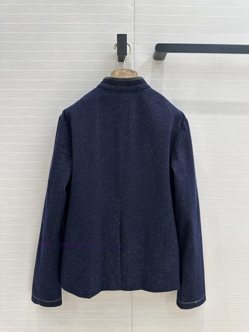 Highly Recommended BW75529 Loro Piana's New Product Is A Vintage Style Stand Up Collar Denim Ja aishgsis - Image 10