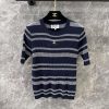 ZT60226 Chanel 25Ss Spring/Summer New Color Contrast Stripe Knitted Short Sleeve Top | Produced r2x3pbfq