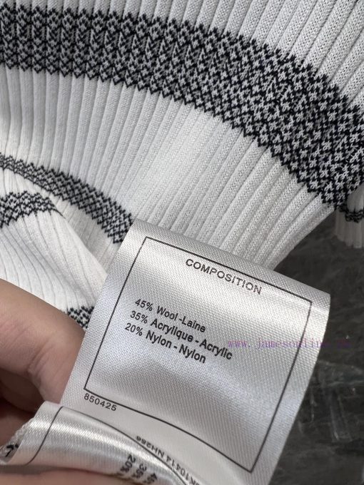 ZT60226 Chanel 25Ss Spring/Summer New Color Contrast Stripe Knitted Short Sleeve Top | Produced adsof66b - Image 10