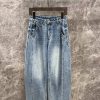 ZK60236 Prada 25Ss Early Spring New Triangle Gradually Changing Embroidery Denim Pants | The Pr 9bvetlp2