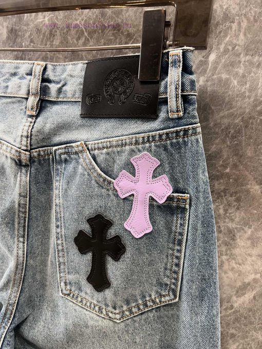 ZK60233 Chrome Hearts 25Ss Early Spring New Colorful Cross Skin Washed Jeans | Produced Super V gpou00kq - Image 7