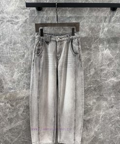 ZK60236 Prada 25Ss Early Spring New Triangle Gradually Changing Embroidery Denim Pants | The Pr e2qf7uec