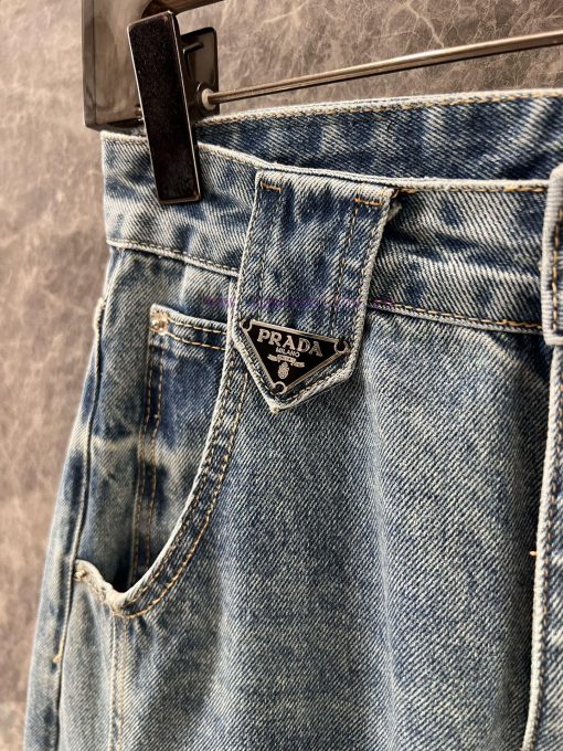 ZK60236 Prada 25Ss Early Spring New Triangle Gradually Changing Embroidery Denim Pants | The Pr 9bvetlp2 - Image 6