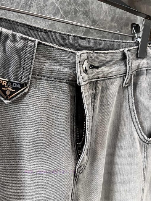 ZK60236 Prada 25Ss Early Spring New Triangle Gradually Changing Embroidery Denim Pants | The Pr e2qf7uec - Image 6