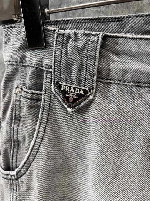 ZK60236 Prada 25Ss Early Spring New Triangle Gradually Changing Embroidery Denim Pants | The Pr e2qf7uec - Image 7