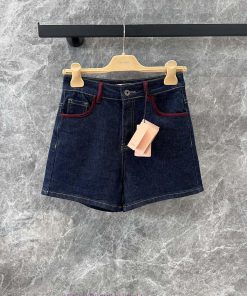 ZK60238 Mium * U 25Ss Early Spring New Red Embroidered Letter Shorts With Back Bag | Produced U 2zr3ort7