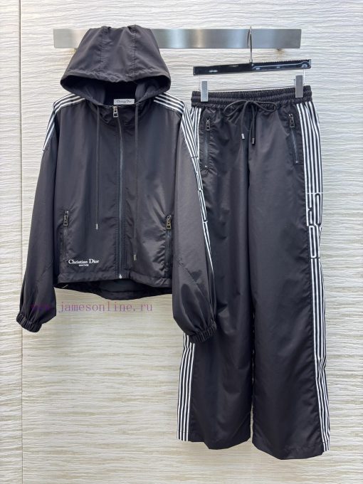 CT75536 Dior 25 Early Spring New Collection Color Contrasting Bundle Edge Casual Set With Hoode cq49cpyf